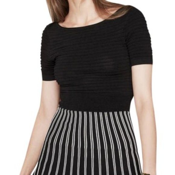 Maje Black and White Striped Dress - Picture 3 of 4